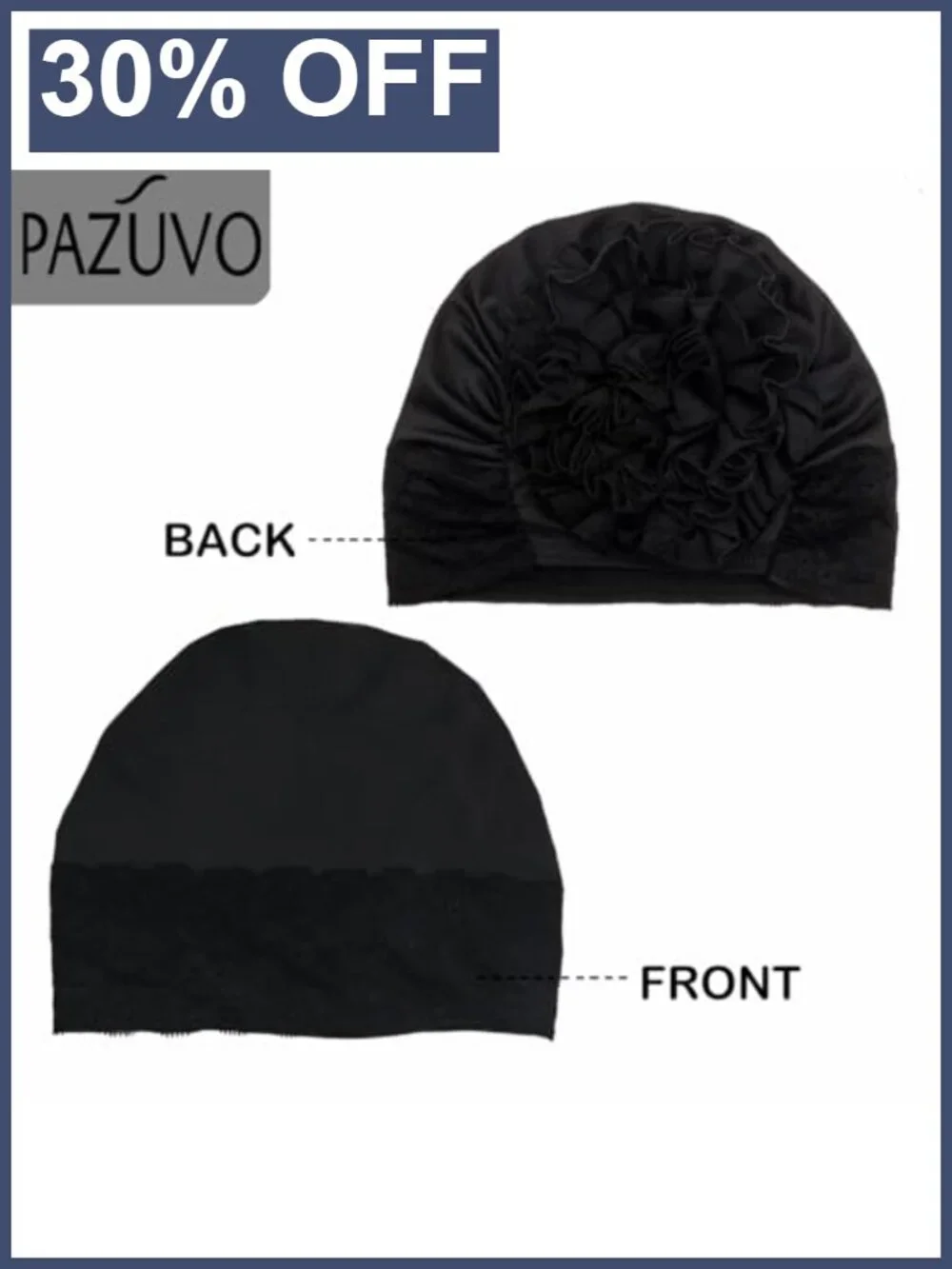 2 Pack Satin Bonnet Beanie Lace Trim Headscarf Adjustable Sleep Cap Hair Wrap